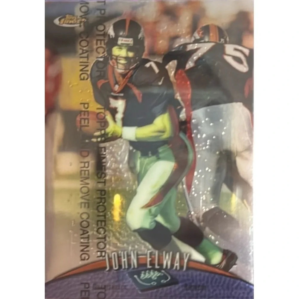 1998 Finest #1 John Elway Refractors w/‎ Protective Cover